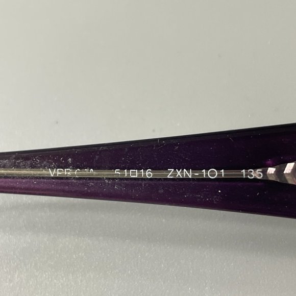 Prada Eyeglasses VPR ZXN 101 Dark Purple Rectangular Frame Italy - Picture 9 of 13